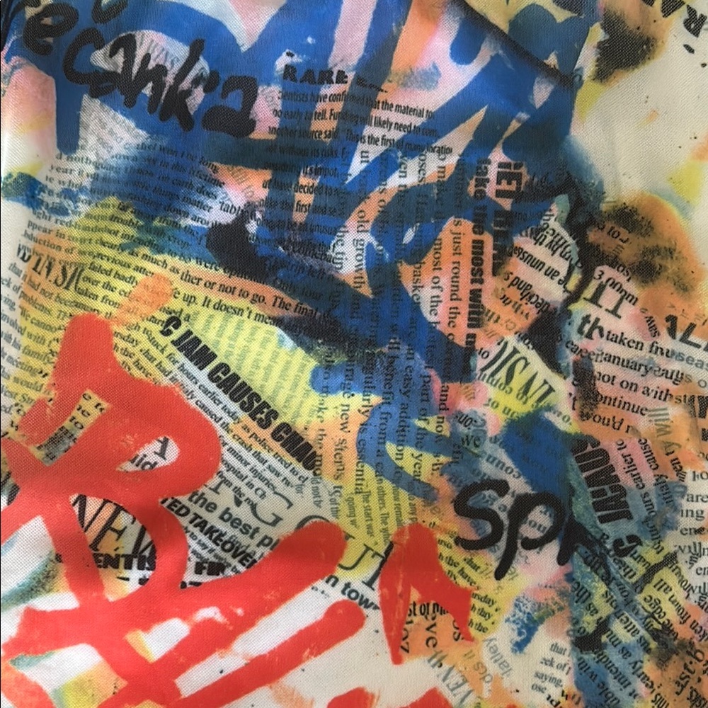 Superdown Multicolor Graffiti Mini Dress - image 3